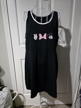 Disney Mickey Mouse Womens  Dress with Pink Bow Graphic -